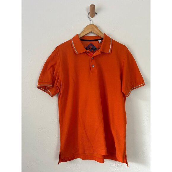 Robert Graham Men's Medium Orange Classic Polo Shirt Short Sleeve - Picture 10 of 11